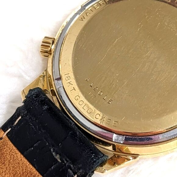 Vintage Ltd Edition 1967 Men's Accutron/Bulova w/Date 18K Gold Case-Waterproof - Picture 16 of 17